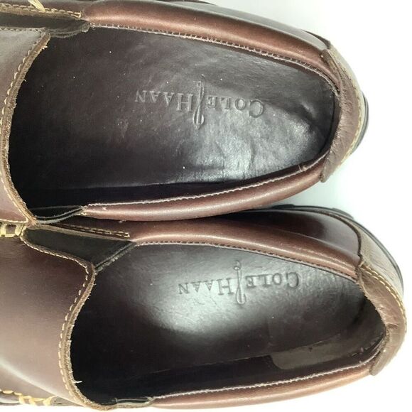 Cole Haan Slip On Venetian Loafer Shoes Mens 9.5M Brown‎ Leather Driving TUCKER - Picture 9 of 12